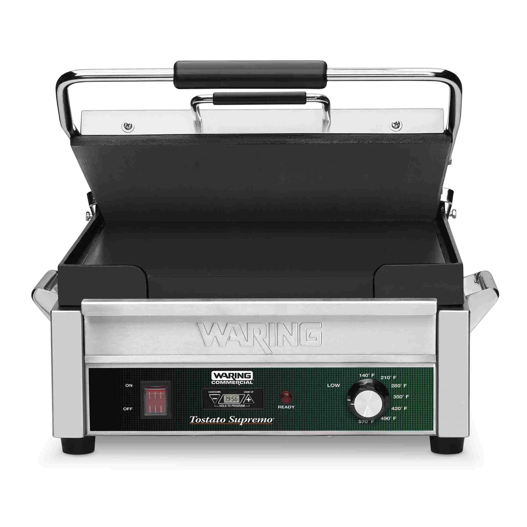 Flat Panini Grill with Timer, 14" x 14"